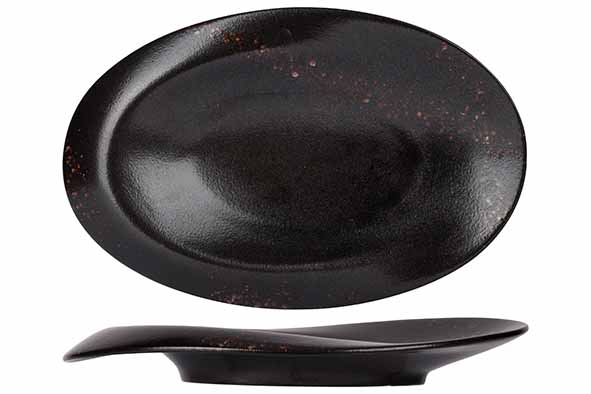 Proof - Etna Plat bord ovaal zwart  33 x 21 cm