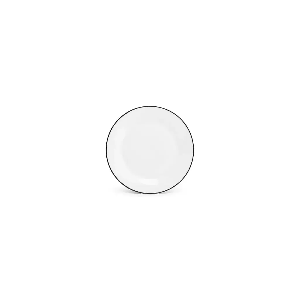 Basic White Plat bord 20cm - black rim 