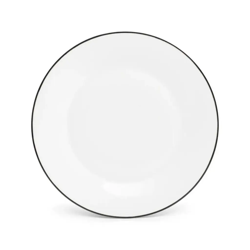 Basic White Plat bord 27cm - black rim 