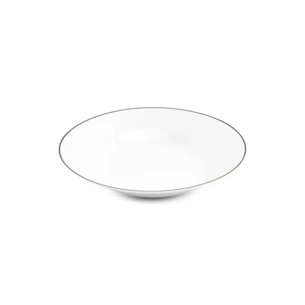 Basic White Diep bord/pastabord D23xH4cm - black rim 