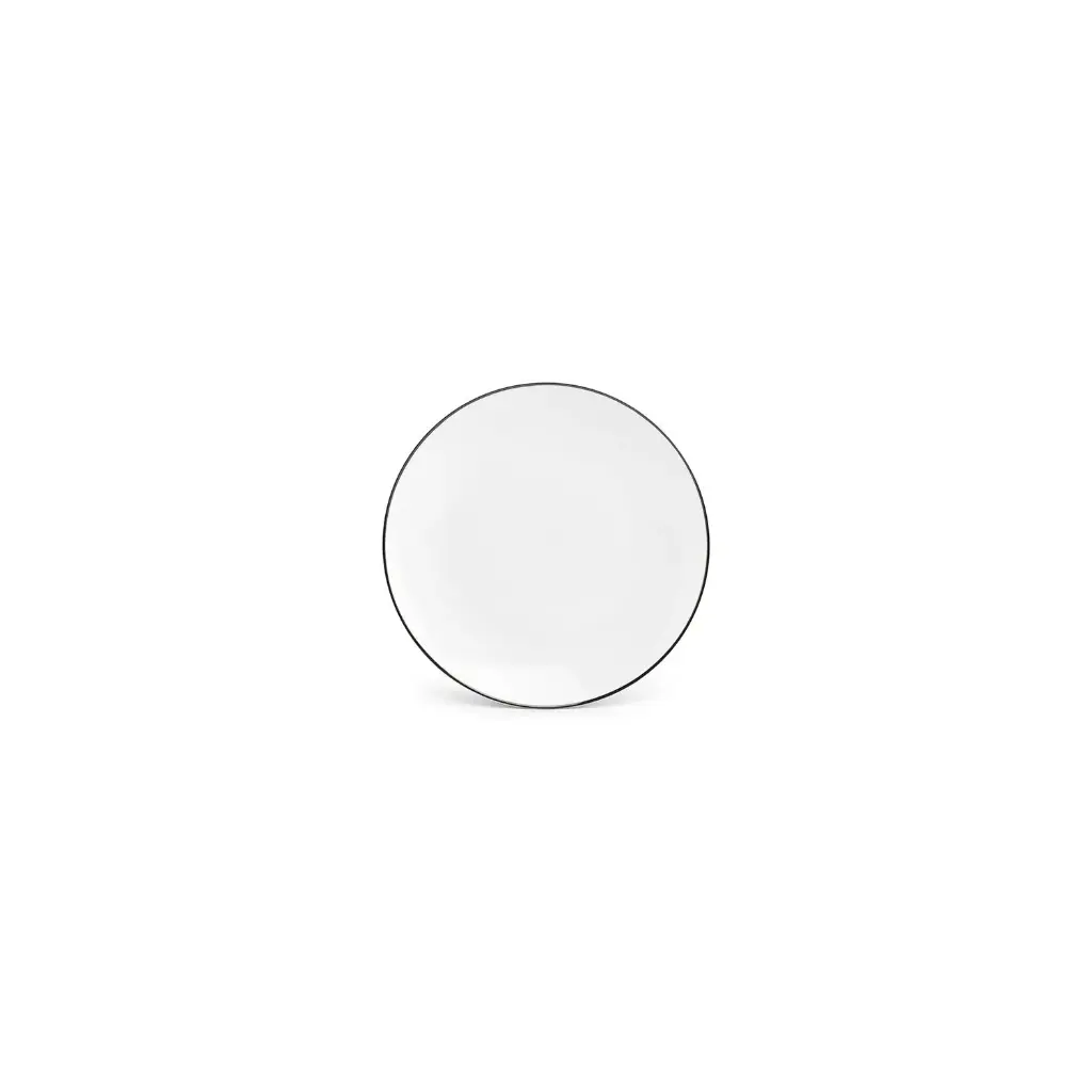 Basic White Plat bord 20,5cm coupe - black rim 