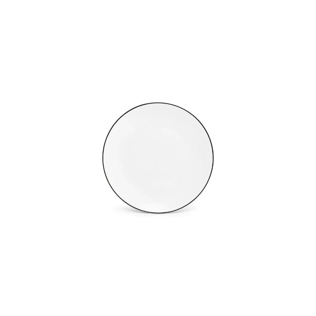 Basic White Plat bord 24cm coupe - black rim 