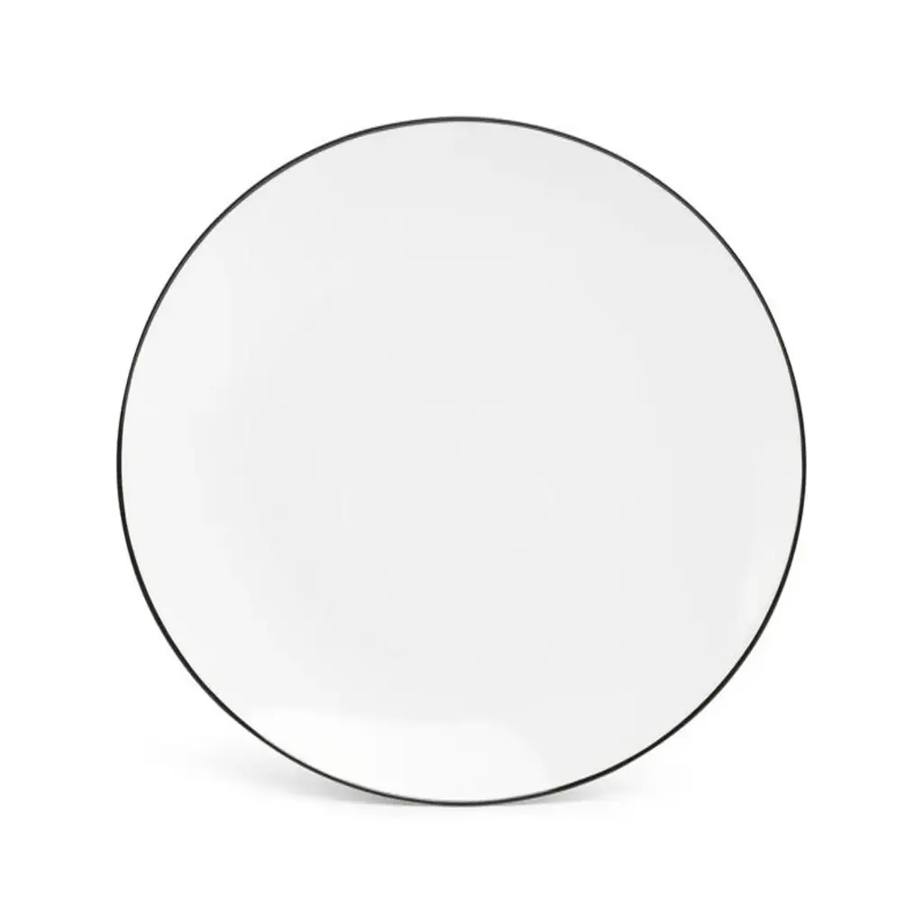 Basic White Plat bord 26,5cm coupe - black rim