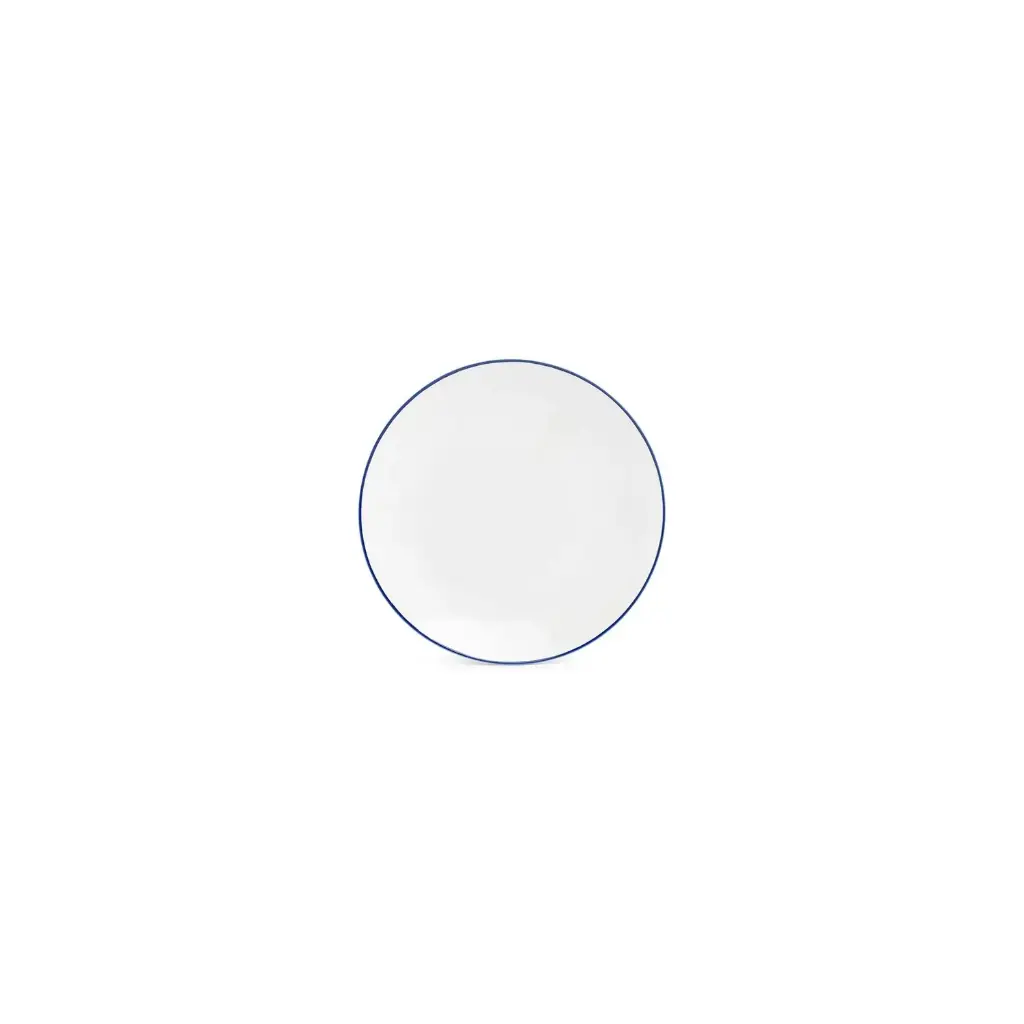 Basic White Plat bord 20,5cm coupe - blue rim 