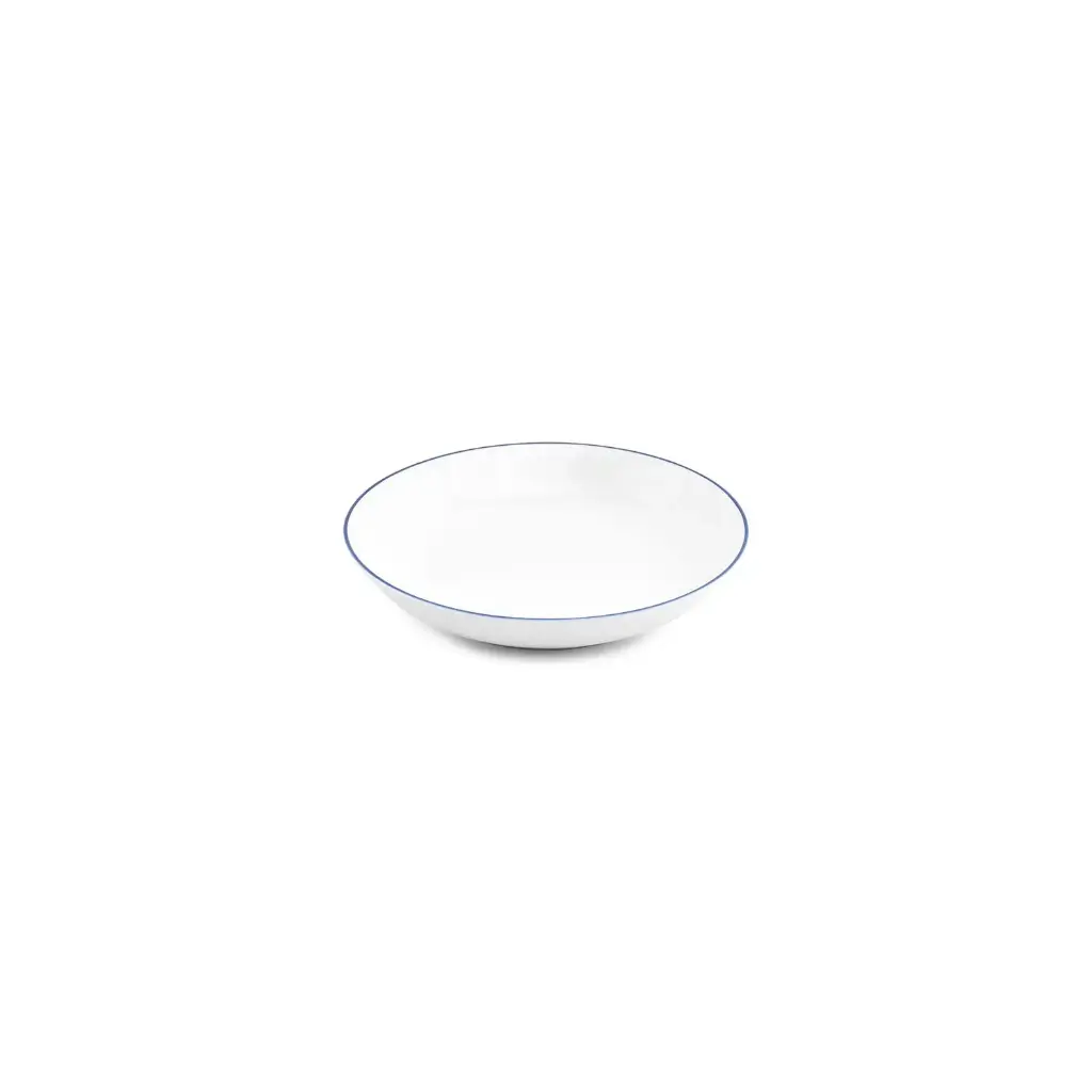 Basic White Diep bord/pastabord D21xH4cm coupe - blue rim 