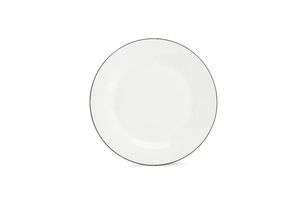 Basic White Plat bord 27cm - green rim