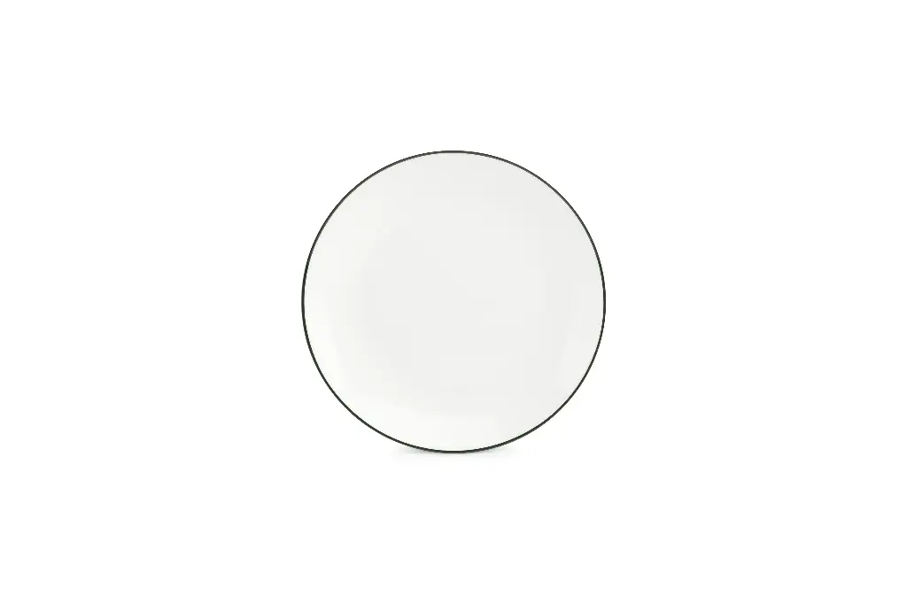 Basic White Plat bord 20,5cm coupe - green rim