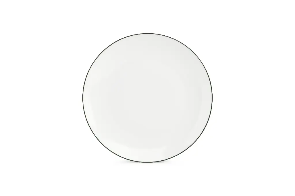 Basic White Plat bord 26,5cm coupe - green rim