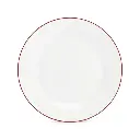 Basic White Plat bord 27cm - burgundy rim
