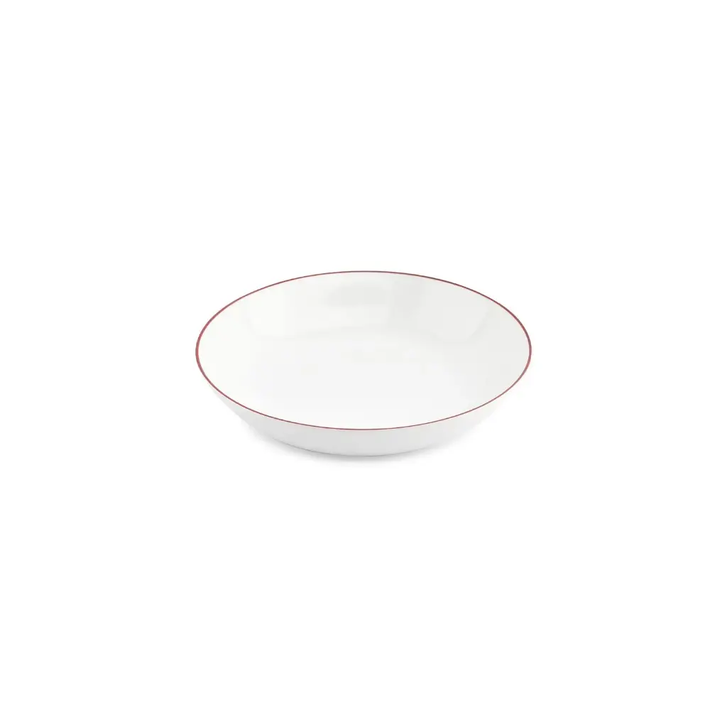 Basic White diep bord/pastabord D21xH4cm coupe - burgundy rim 