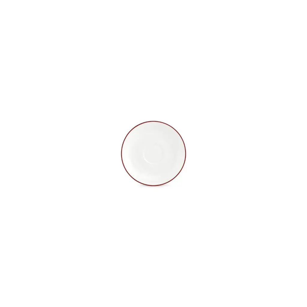 Basic White Mokka ondertas 12,5cm - burgundy rim 