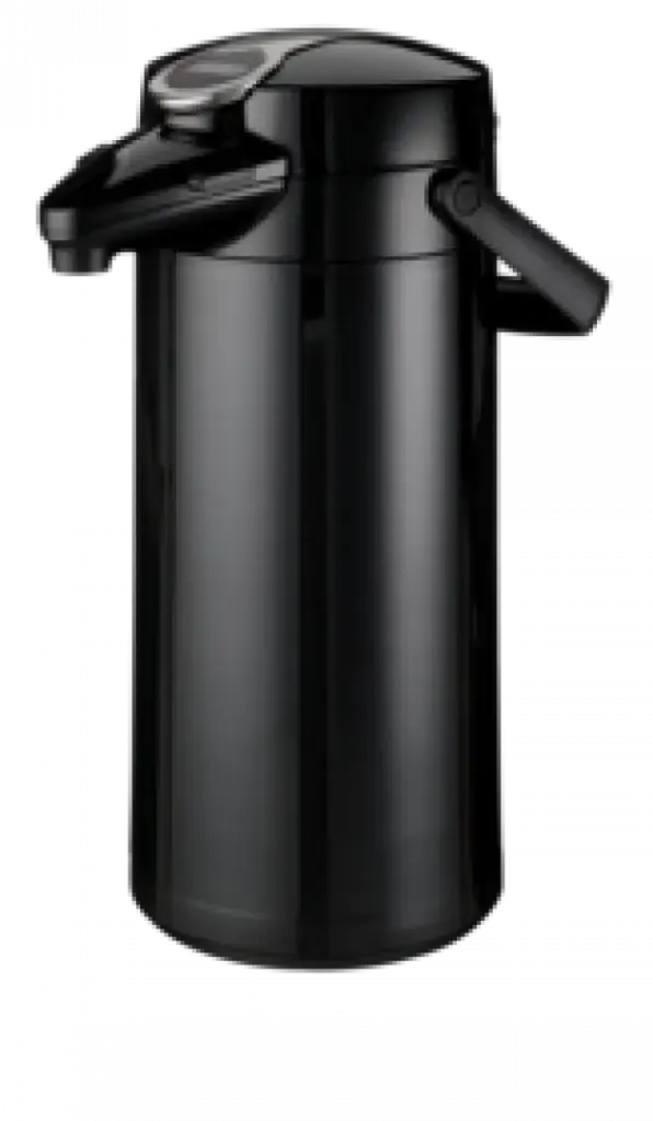 Bravilor pompisoleerkan 2,2Lt met drukhendel - zwart - glazen binnenfles