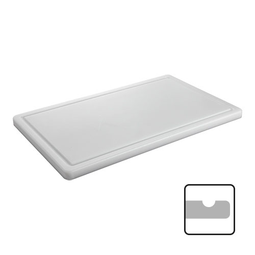 Snijplank met sapgeul 60x35 cm - H 2,0 cm - wit