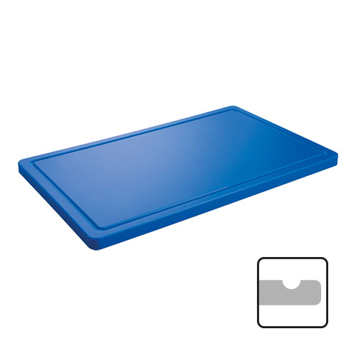 Snijplank met sapgeul 40x25 cm - H 2,0 cm - blauw