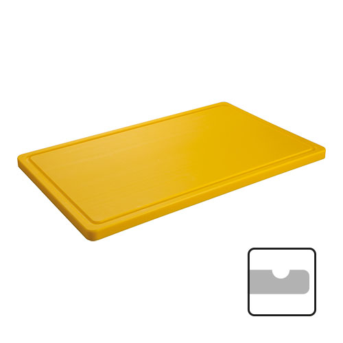 Snijplank met snijplank 60x35 cm - H 2,0 cm - geel
