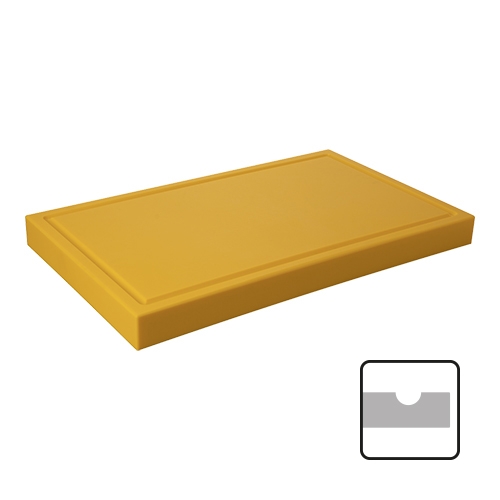 Snijplank met sapgeul 60x33 cm - H 4,0 cm - geel