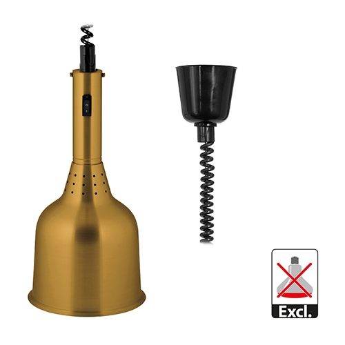 Verstelbare warmhoudlamp koper - max. hoogte 177 cm