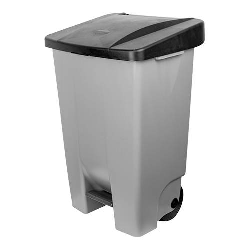 Pedaal afvalcontainer grijs 80L - H73,5 cm