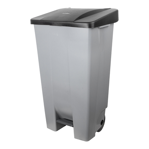 Pedaal afvalcontainer grijs 120L - H87,5 cm