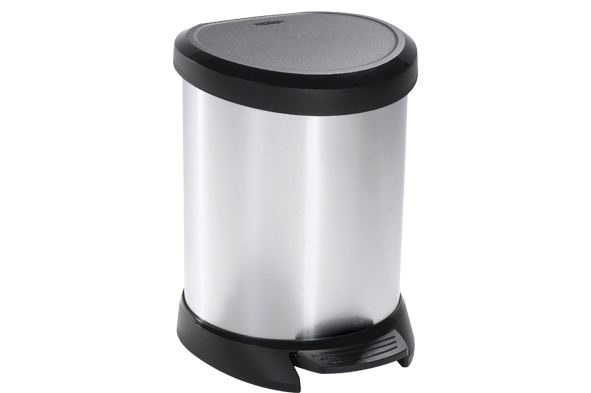 Curver decobin pedaalemmer 5L  Zilver/Zwart