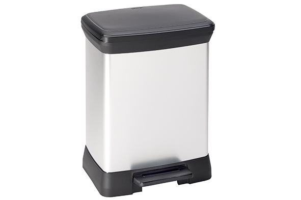 Curver decobin pedaalemmer zilver-zwart 30 L - 39 x 29 x H 51 cm