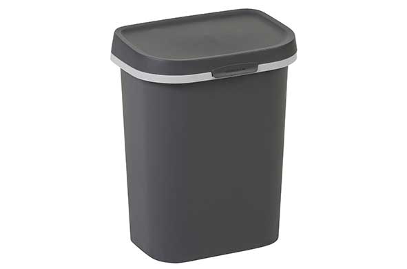 Curver mistral afvalemmer plat deksel 10 L antraciet 25,6 x 19 x H 31,8 cm