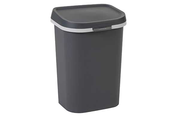 Curver mistral afvalemmer plat deksel 25 L antraciet - 33,2 x 26,7 x 45,7 cm