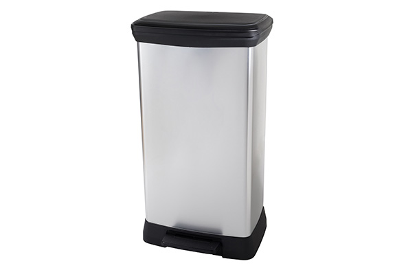 Curver decobin pedaalemmer duo - zilver - 23+23 L - 39 x 29 x H 72 cm