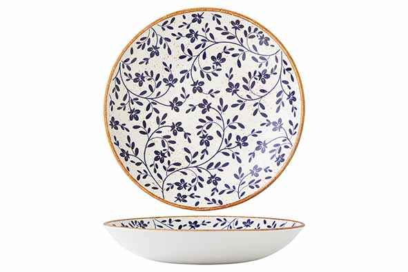 Steelite Flora Blue Diep Bord D25,5 cm 