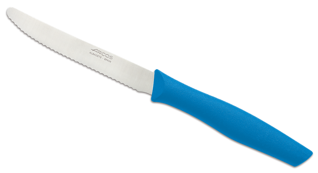 Arcos Nova steakmes/tomatenmes afgerond - gekarteld - blauw  - 110 mm 