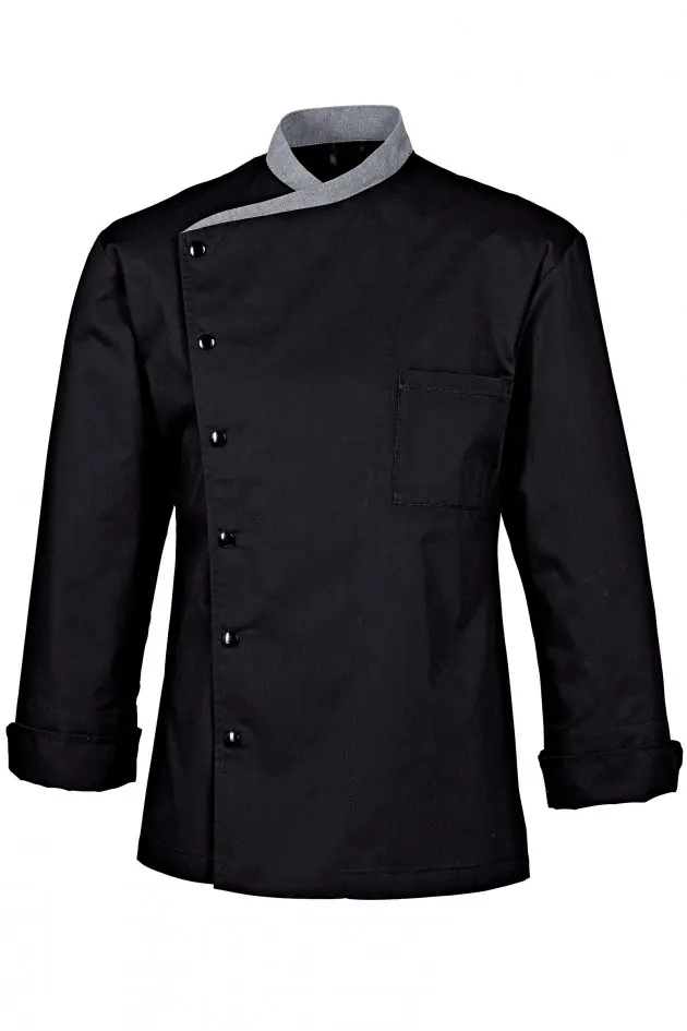 Koksvest unisex met lange mouwen zwart en grijs - 56