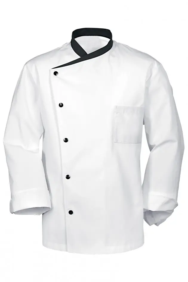 Koksvest unisex met lange mouwen wit en zwart - 54