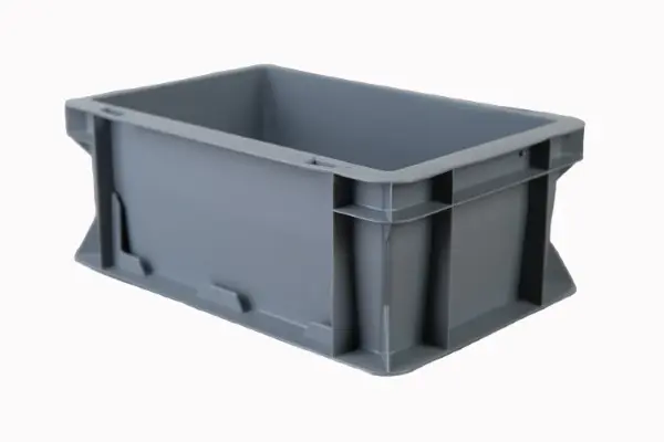 Kunststof stapelbak grijs met gesloten handvaten L 400 x B 300 x H 120 mm