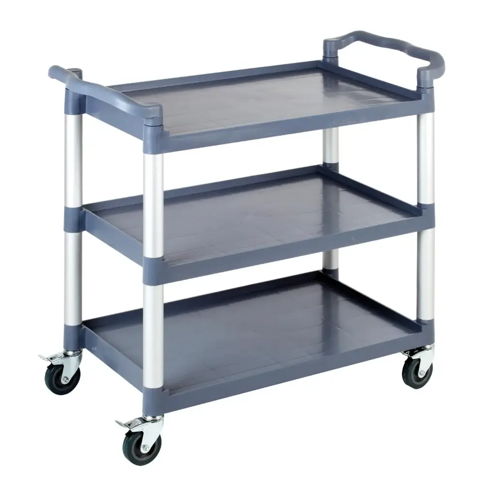 Alu Serveerwagen met 3 kunststof leggers- 1080x500xH960 mm         
