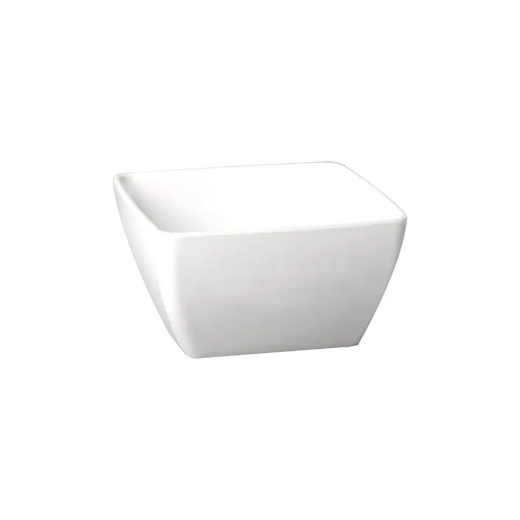 Melamine gebogen kommetje wit - 9 x 9 cm x h 4,5 cm - 150 ml             