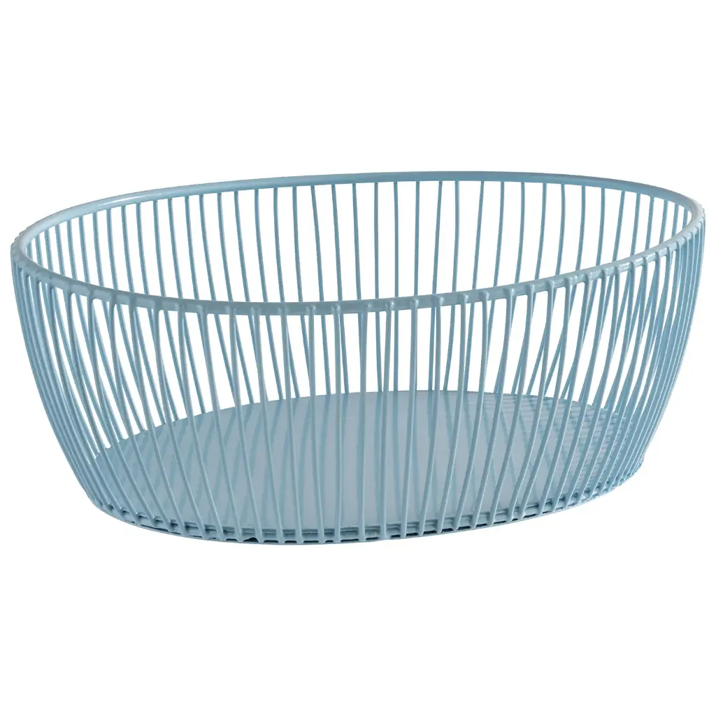 Metaal broodmand SVART blauw 24 x 19 cm x h 8 cm           