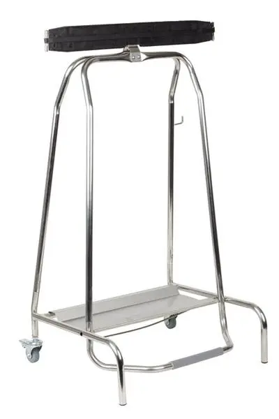 RVS afvalzakhouder QUICKSTEP met 2 zwenkwielen - 59 x 43 cm x h 96 cm          