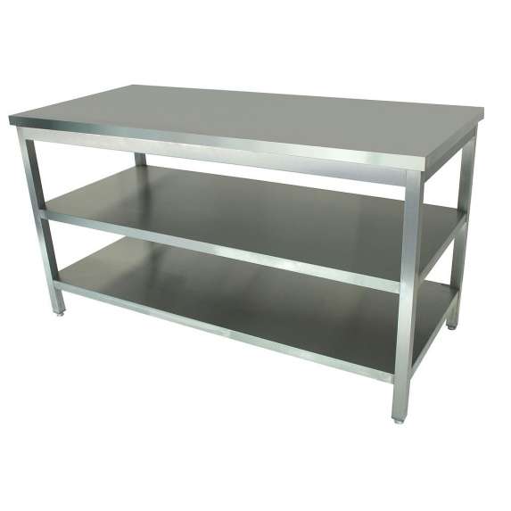 RVS 441 Werktafel met 2 onderbladen - L800 XD500XH900 mm