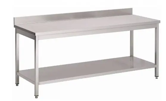 RVS 441 Werktafel met 1 onderblad en opkant - L1800XD700XH900 mm