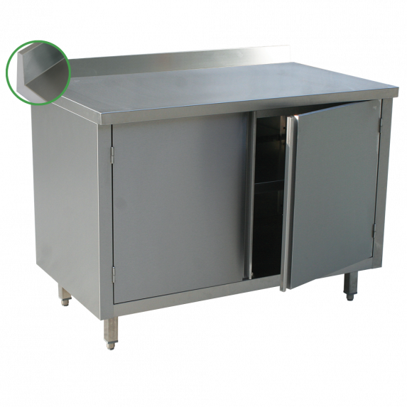 RVS 441 Werktafelkast met draaideuren met opkant - L800XD700XH900 mm