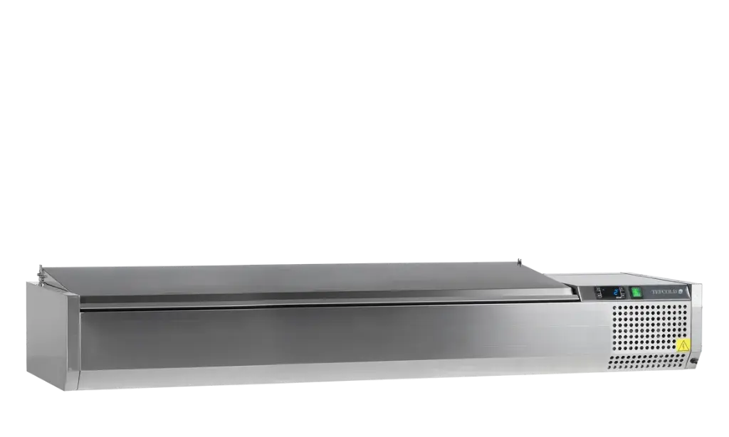 Opzetkoelvitrine 8xGN1/3 - RVS deksel - B1800xD395xH260mm