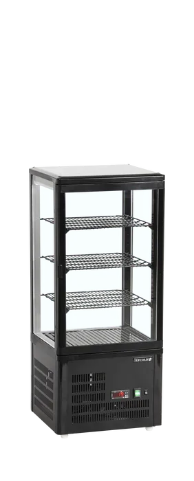Koelvitrine tafelmodel zwart - recht model B 428 x D 386 x H 1000 mm