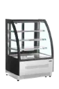 Koelvitrine tafelmodel zwart - gebogen glas B905xD745xH1360mm