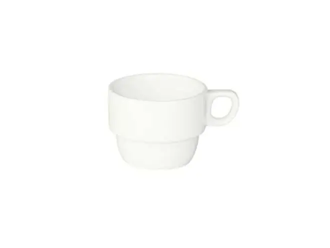 Basic stapelbare koffietas wit Ø 80 x H 64 mm - 180 ml