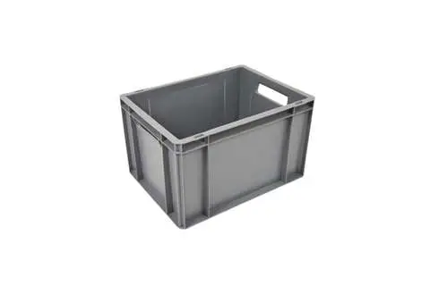 Kunststof stapelbak grijs met open handvaten L 400 x B 300 x H 240 mm  