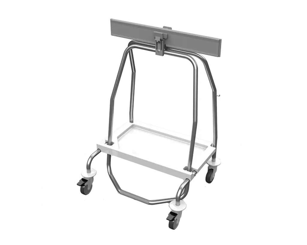 Mobiele clic clac afvalzakhouder 4 wielen - afm. L600 x B 470 x H 830 mm
