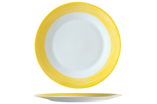 [P3951] Brush Geel Bord  D25,4cm Horeca
