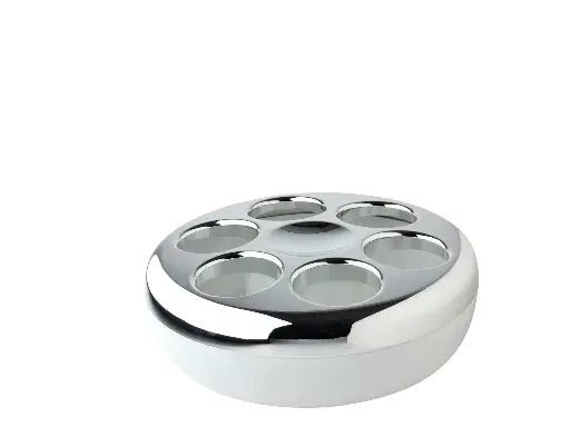 [0514-001] Thermische Fleshouder Wit Verchroomd Pure H100 mm - D270 mm