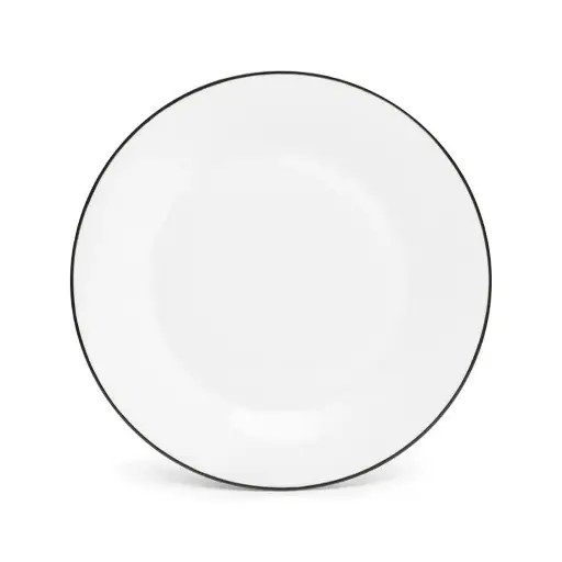 [750803] Basic White Plat bord 27cm - black rim 