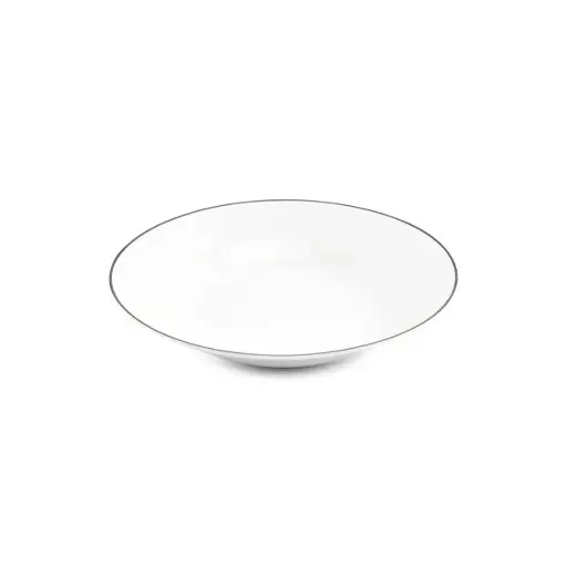 [750804] Basic White Diep bord/pastabord D23xH4cm - black rim 